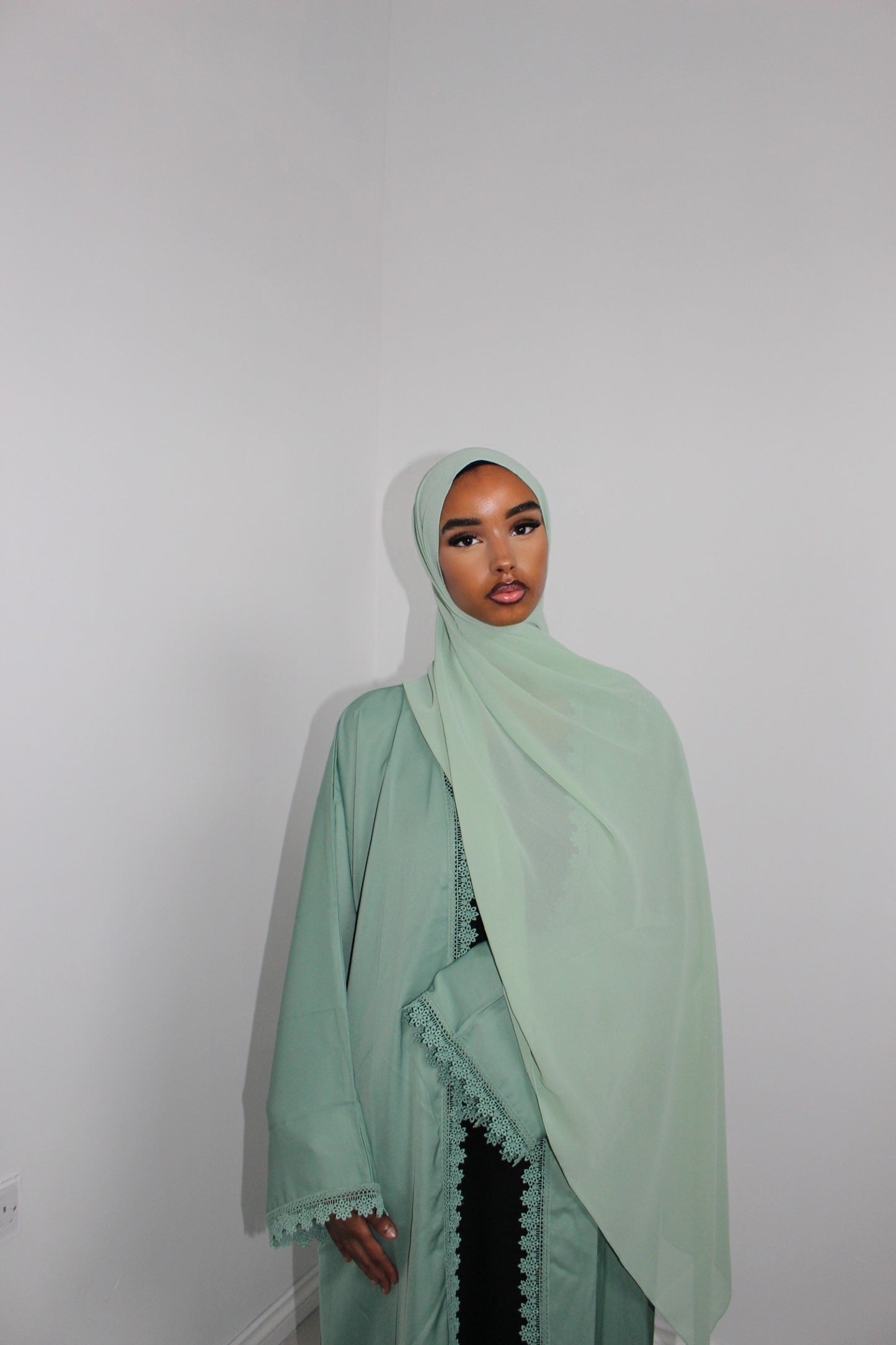 Green - Lace Abaya Set Collection