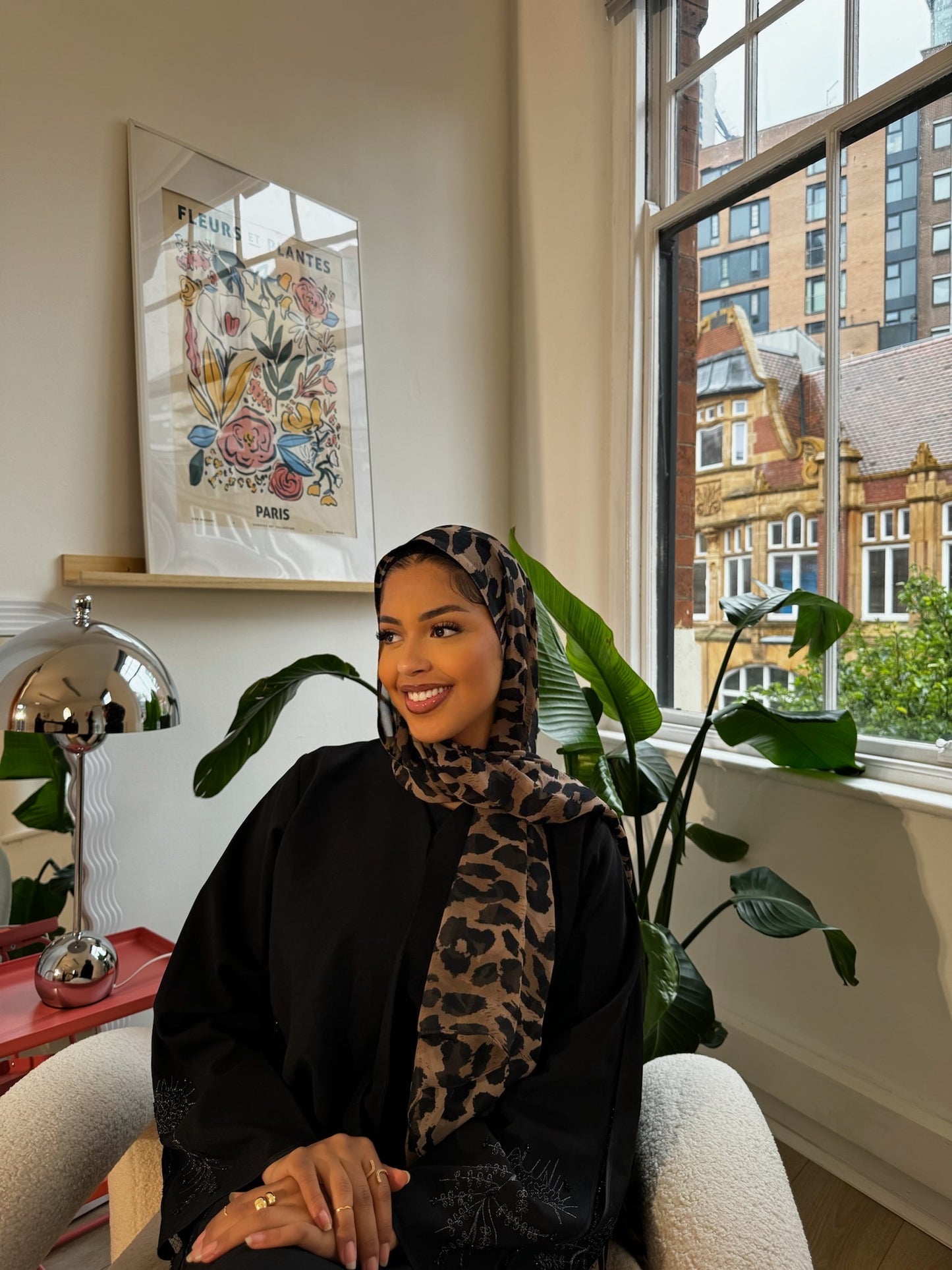 Brown sugar - Large print Leopard Hijab