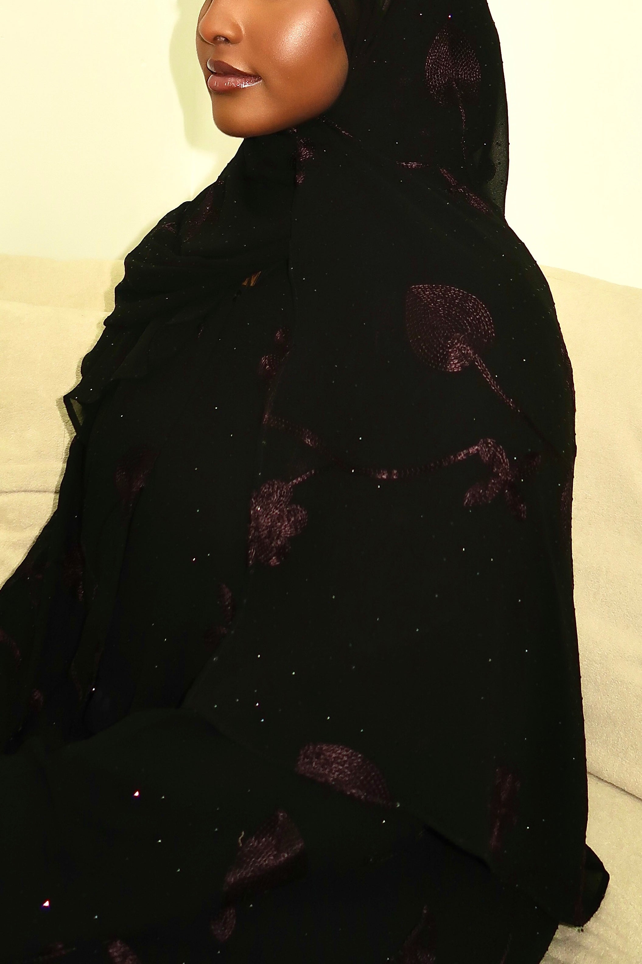 Lila Open Abaya