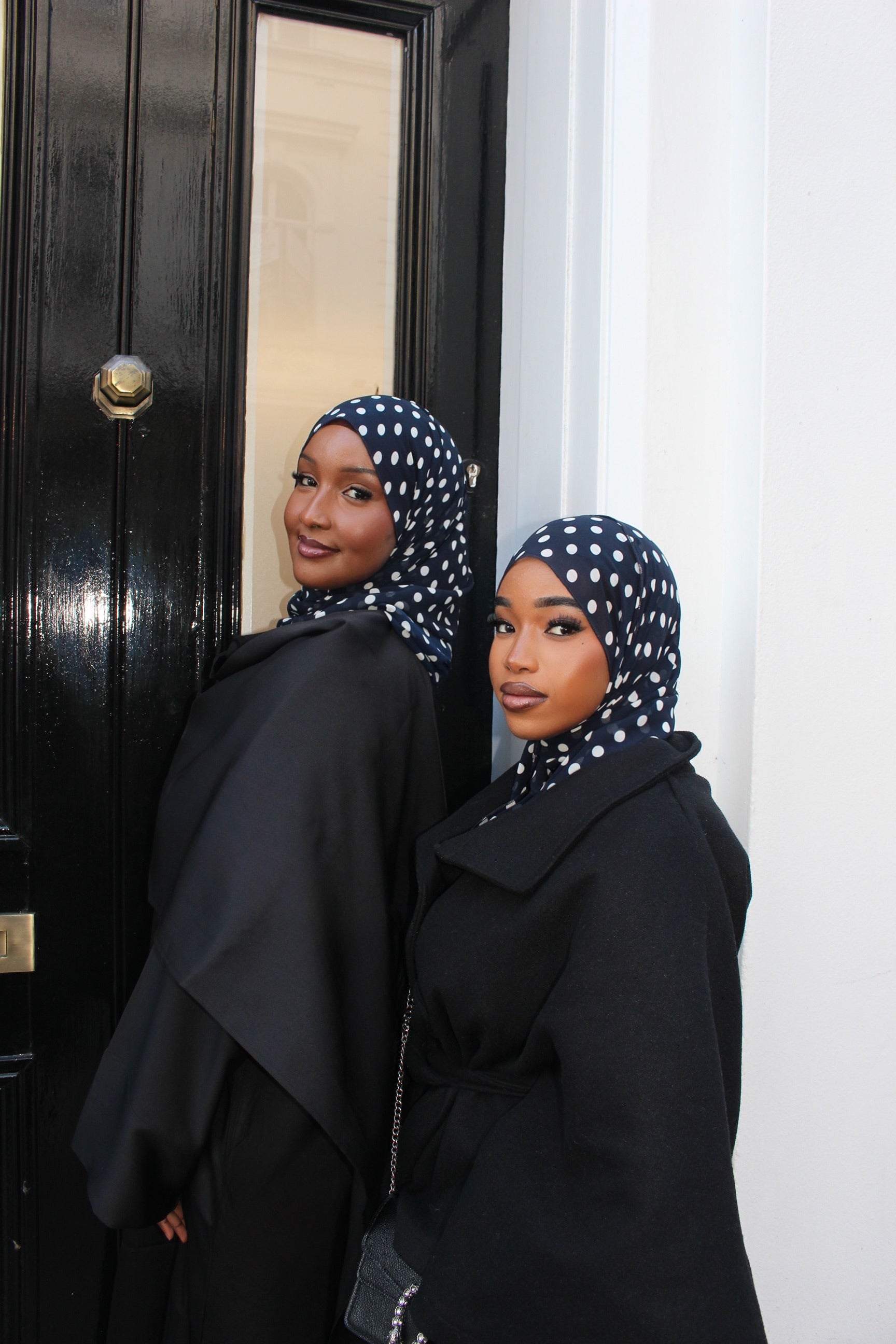 Navy Polka Dot Hijab