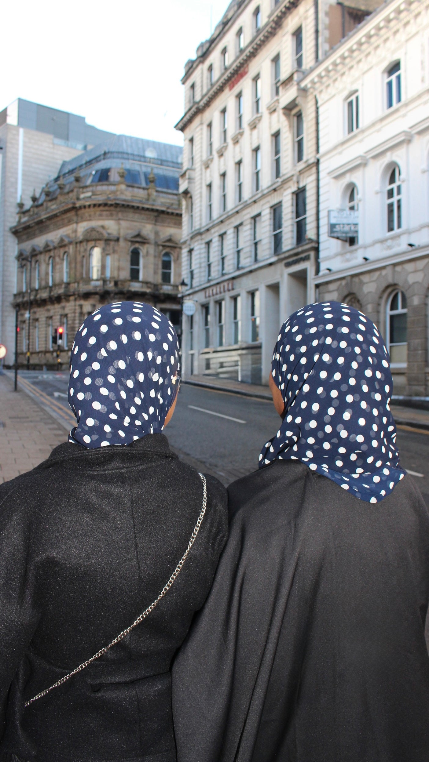 Navy Polka Dot Hijab
