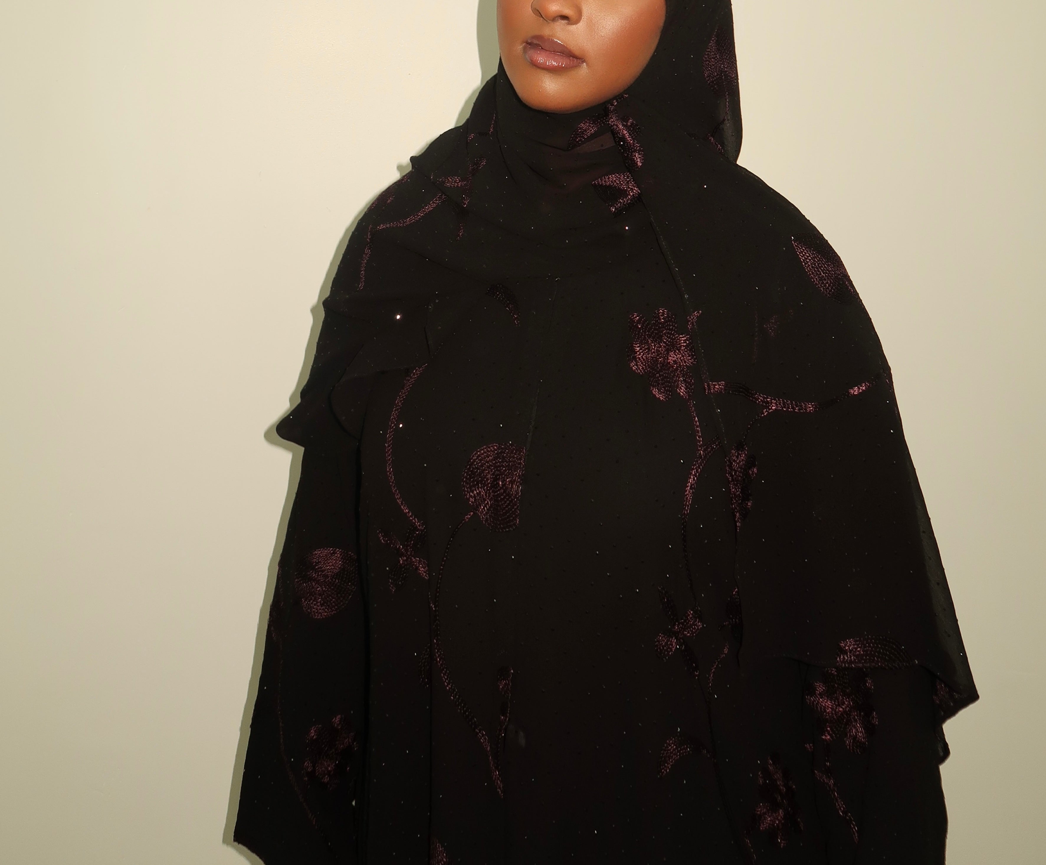 Lila Open Abaya