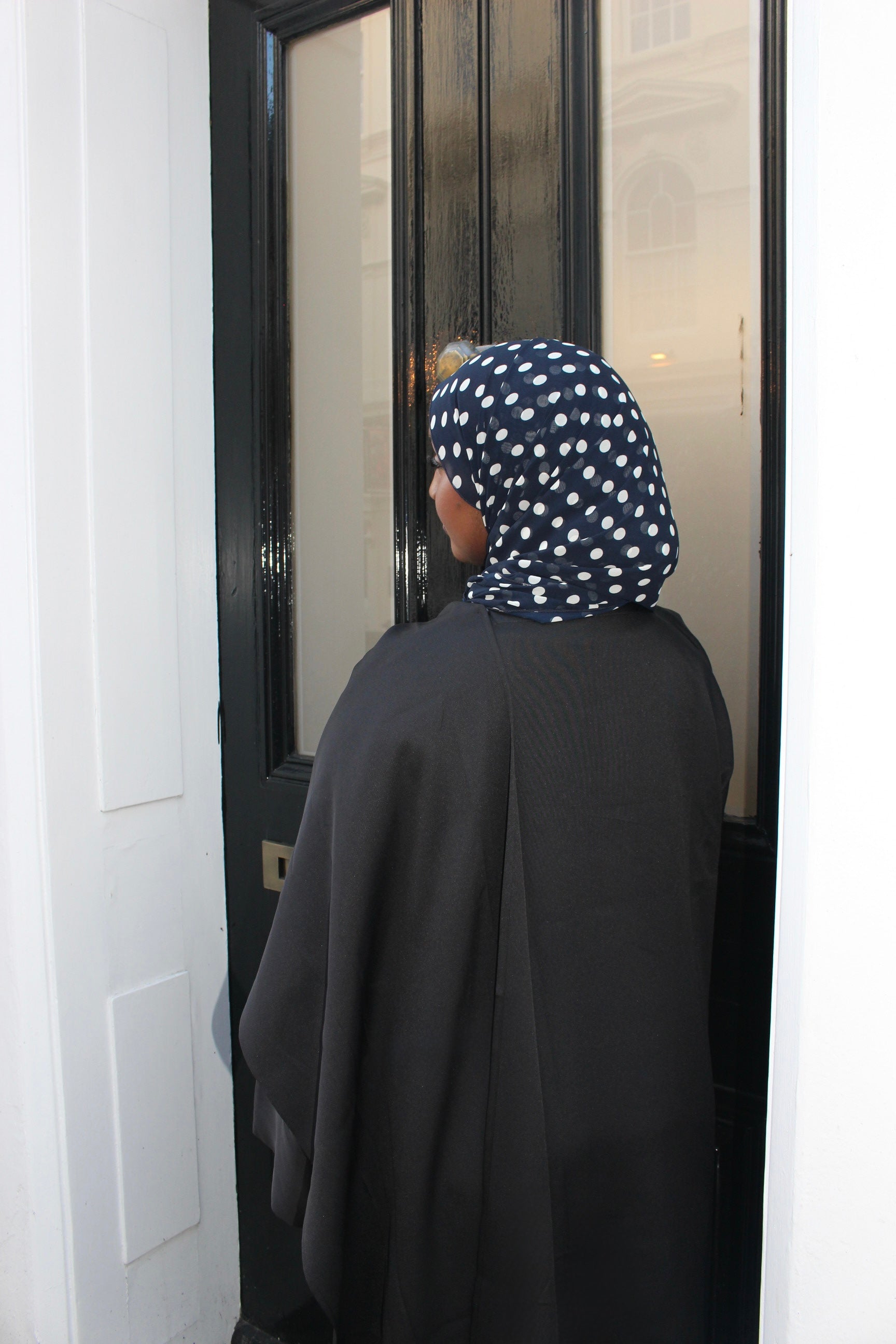 Navy Polka Dot Hijab