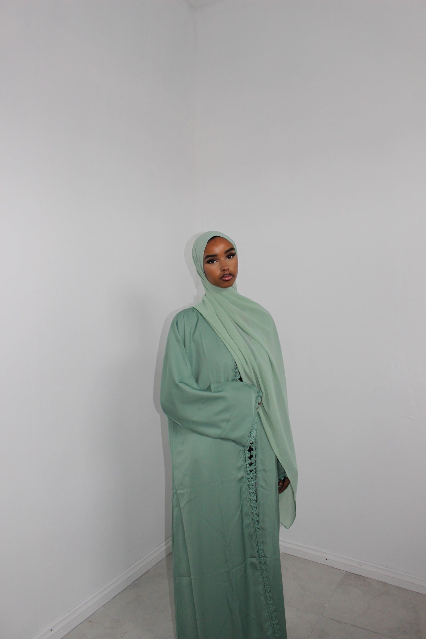 Green - Lace Abaya Set Collection
