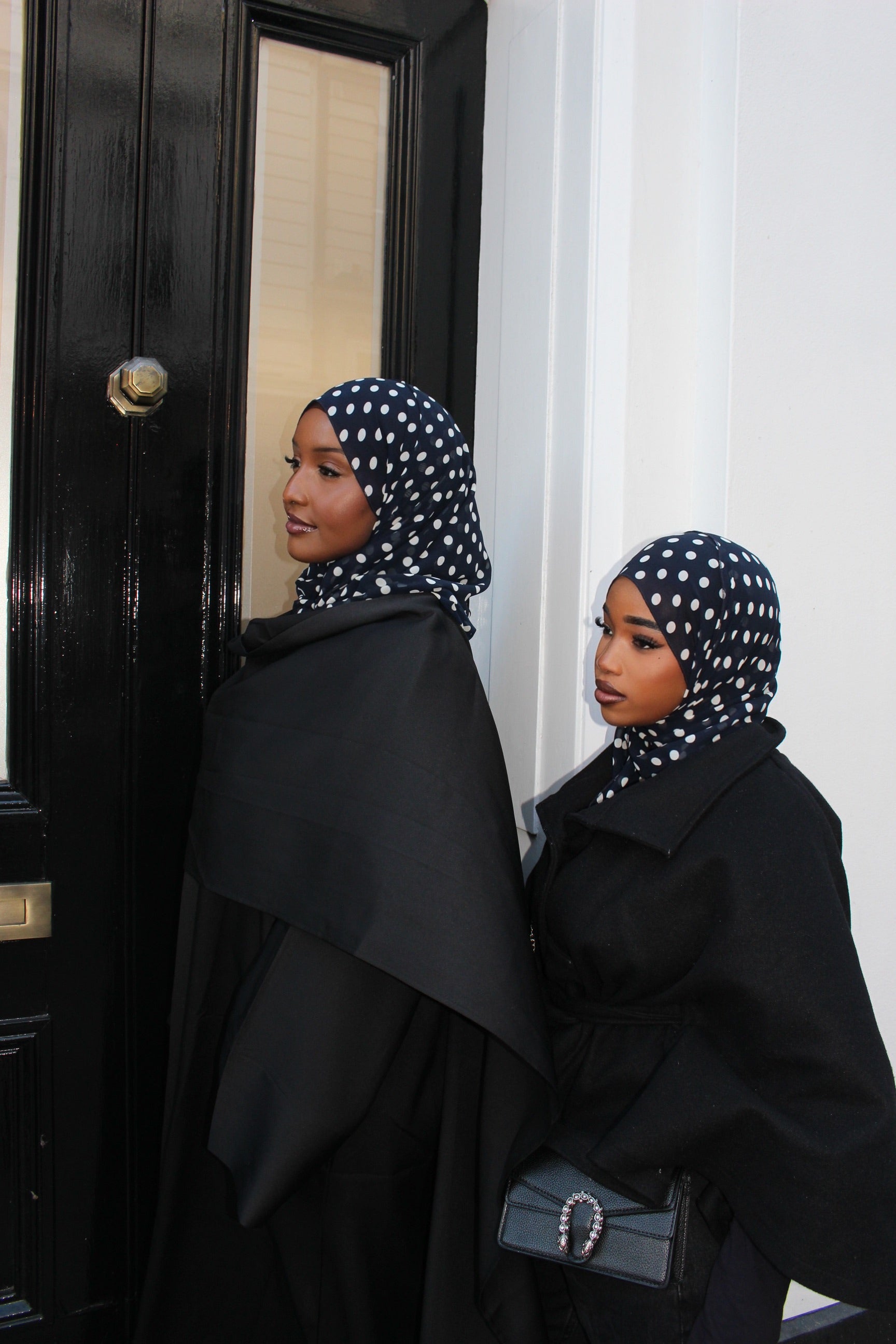 Navy Polka Dot Hijab