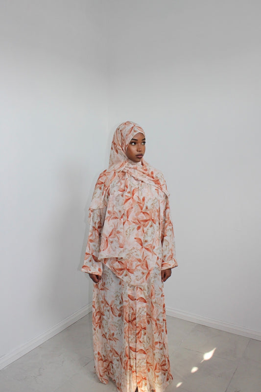Peach- Selene Abaya Set Collection